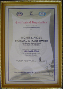 ISO 9001:2000 Certificate